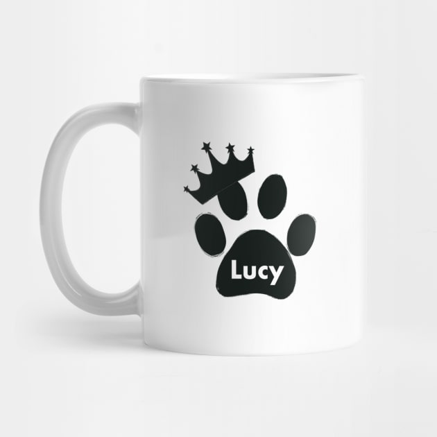 Lucy cat name made of hand drawn paw prints by GULSENGUNEL